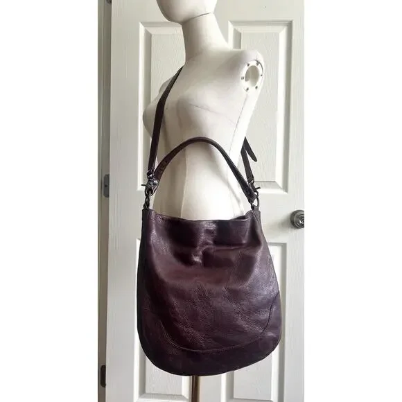 FRYE Melissa Slouchy Burgundy Antique Leather Large Hobo Crossbody Purse Bag - Picture 2 of 14